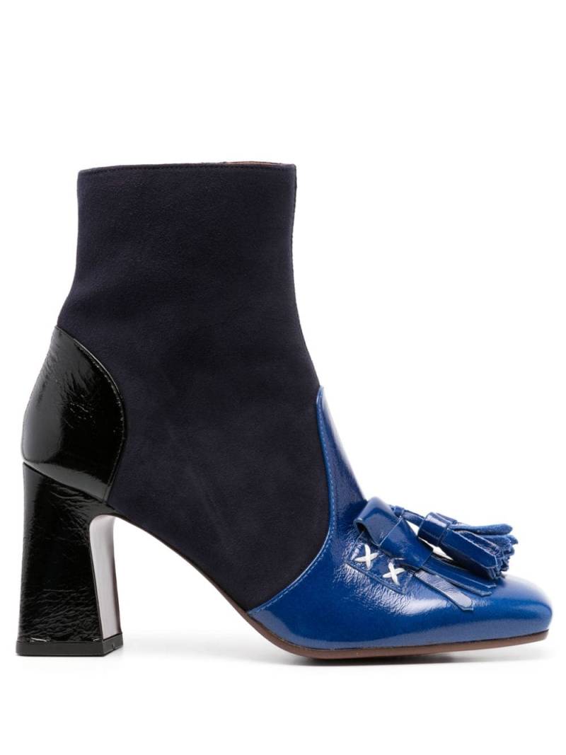 Chie Mihara 85mm tassel panelled leather boots - Blue von Chie Mihara