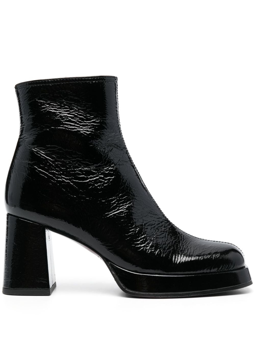 Chie Mihara Katrin patent-finish square-toe boots - Black von Chie Mihara