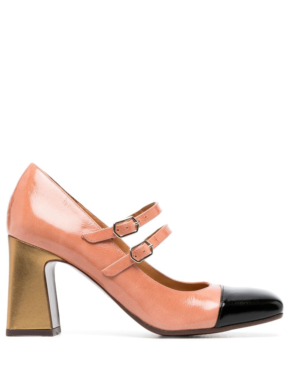 Chie Mihara Oly 85mm block-heel pumps - Gold von Chie Mihara