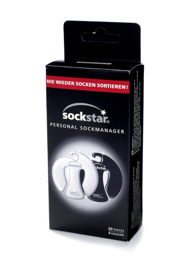 Sockstar & White, Family Pack, 20 Clips, 4 Farben Herren Schwarz ONE SIZE von HOFLER