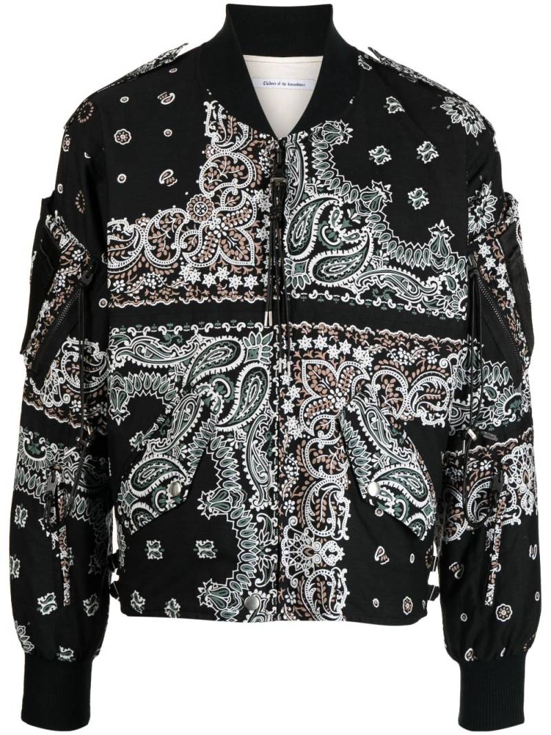 Children Of The Discordance bandana-print cotton bomber jacket - Black von Children Of The Discordance