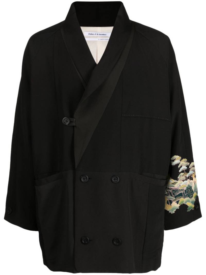 Children Of The Discordance floral-embroidered kimono jacket - Black von Children Of The Discordance