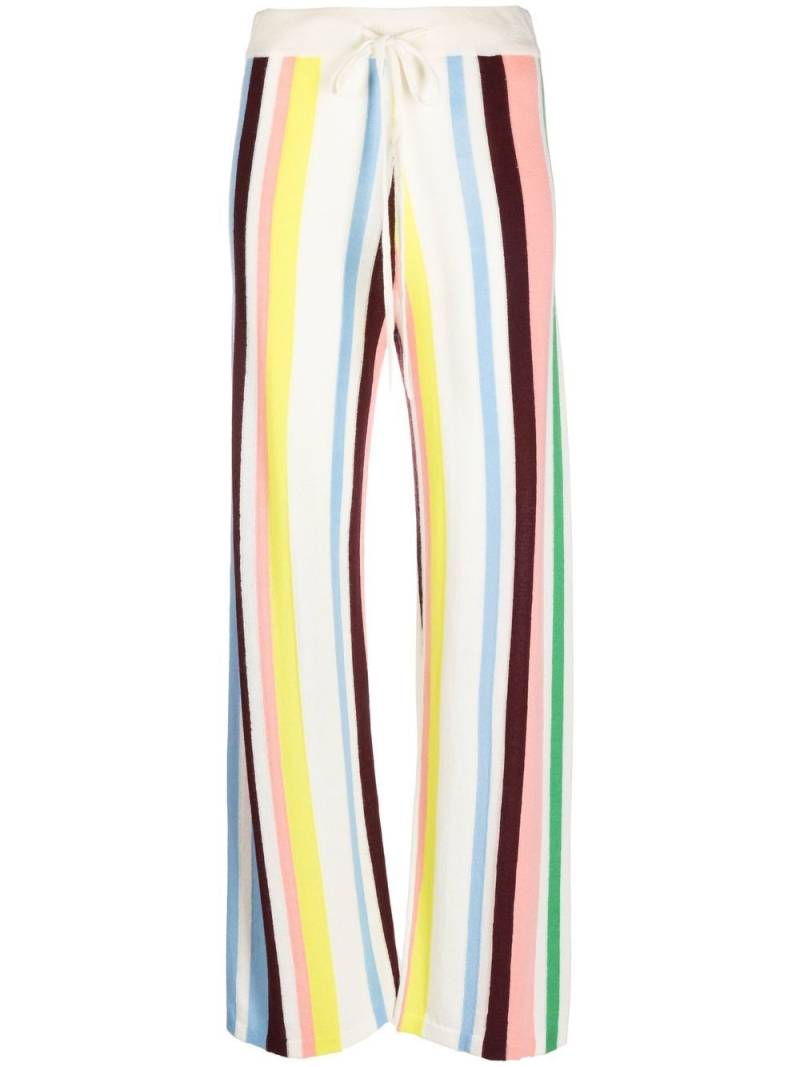 Chinti & Parker stripe pattern wide leg trousers - White von Chinti & Parker