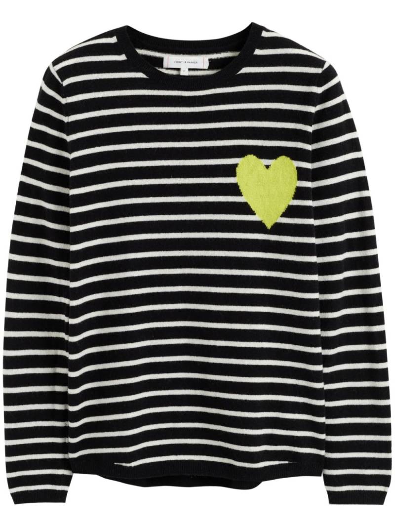 Chinti & Parker Breton Heart jumper - Black von Chinti & Parker