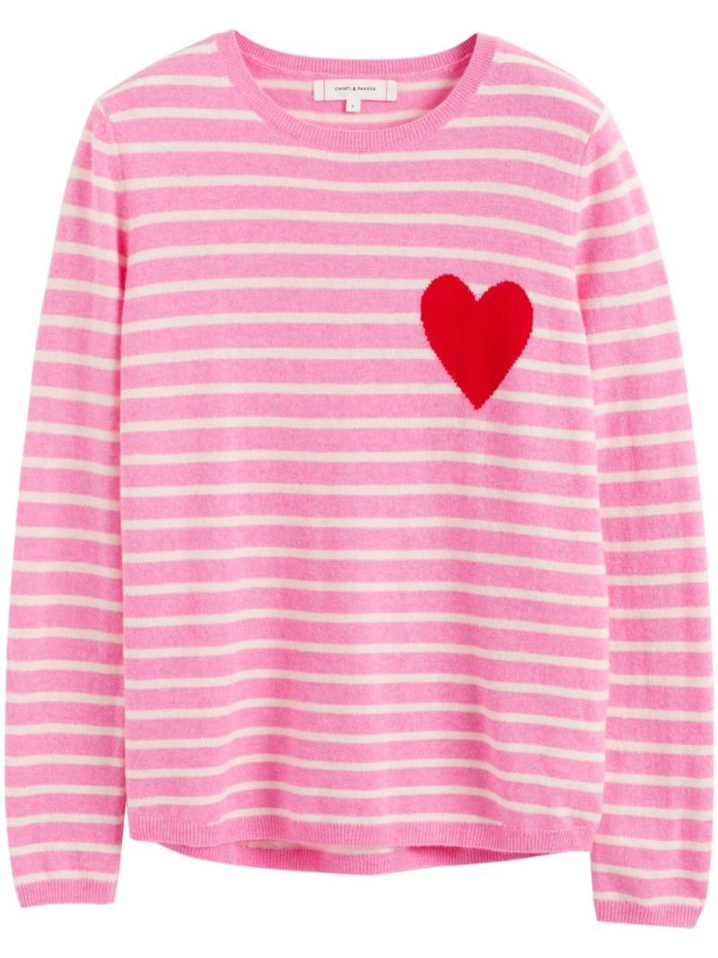 Chinti & Parker Breton Heart jumper - Pink von Chinti & Parker