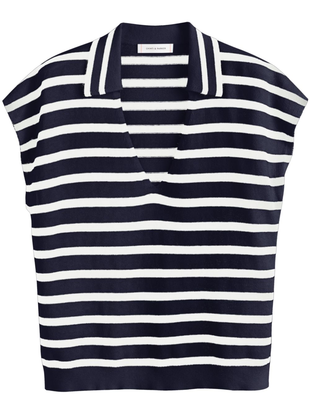 Chinti & Parker Breton striped polo top - Blue von Chinti & Parker