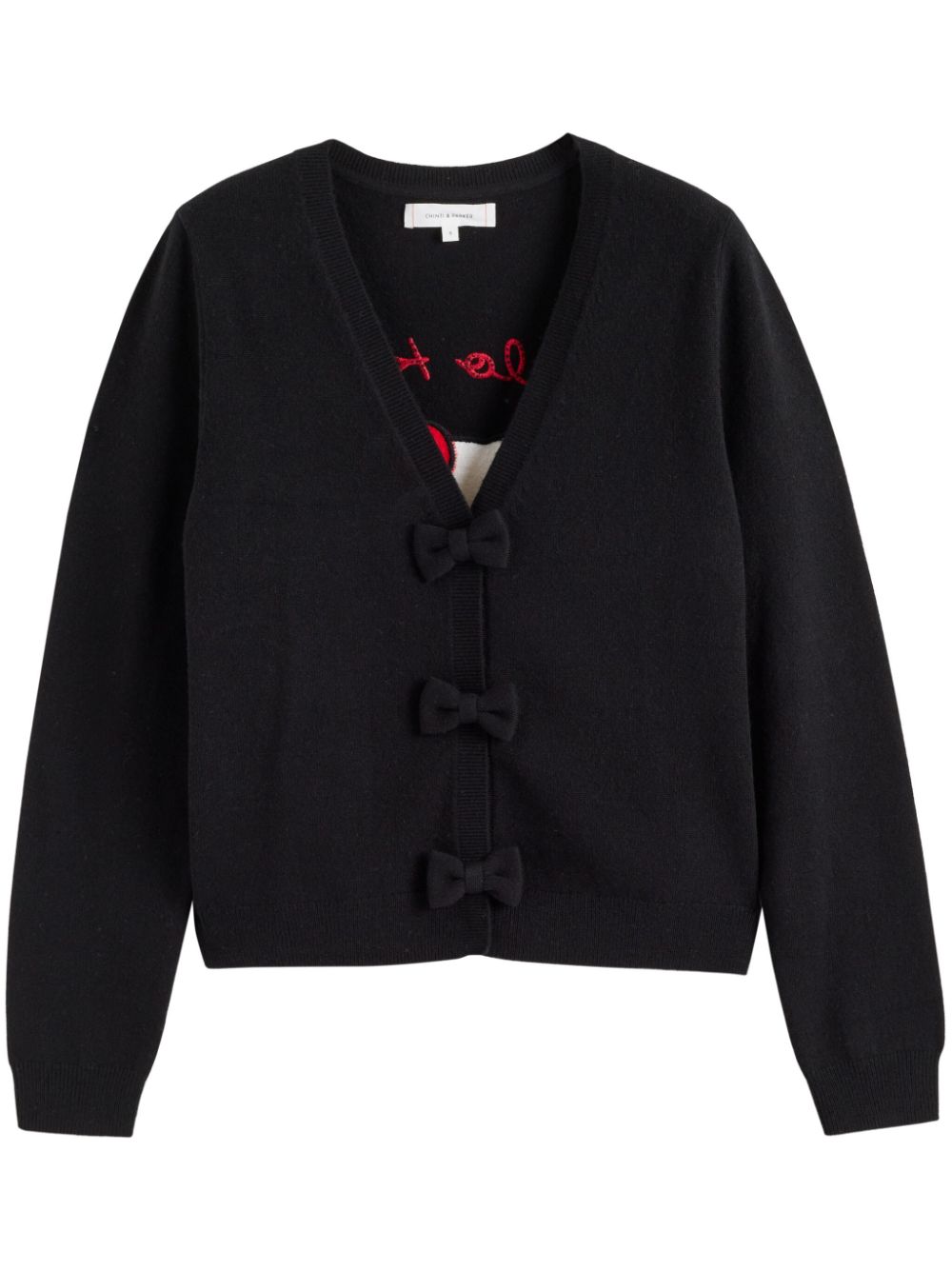 Chinti & Parker Hello Kitty Bow cardigan - Black von Chinti & Parker