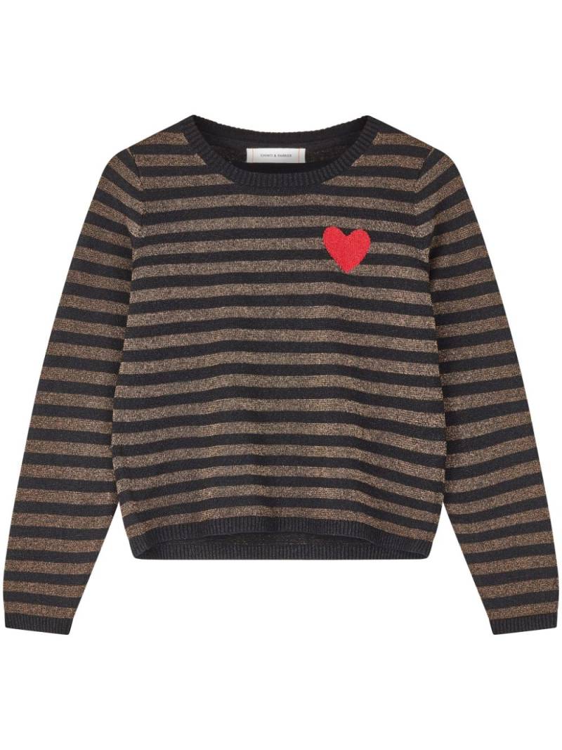 Chinti & Parker Lurex Heart Breton jumper - Black von Chinti & Parker