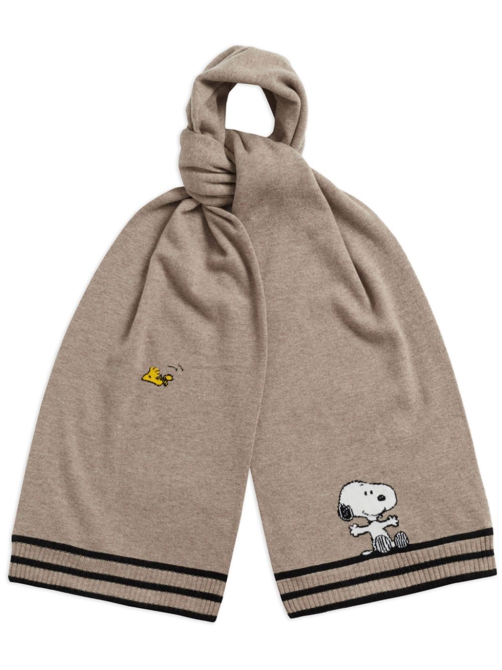 Chinti & Parker Snoopy & Woodstock scarf - Neutrals von Chinti & Parker