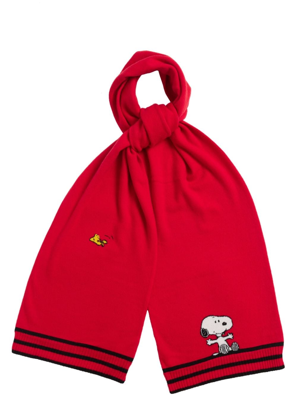 Chinti & Parker Snoopy & Woodstock scarf - Red von Chinti & Parker