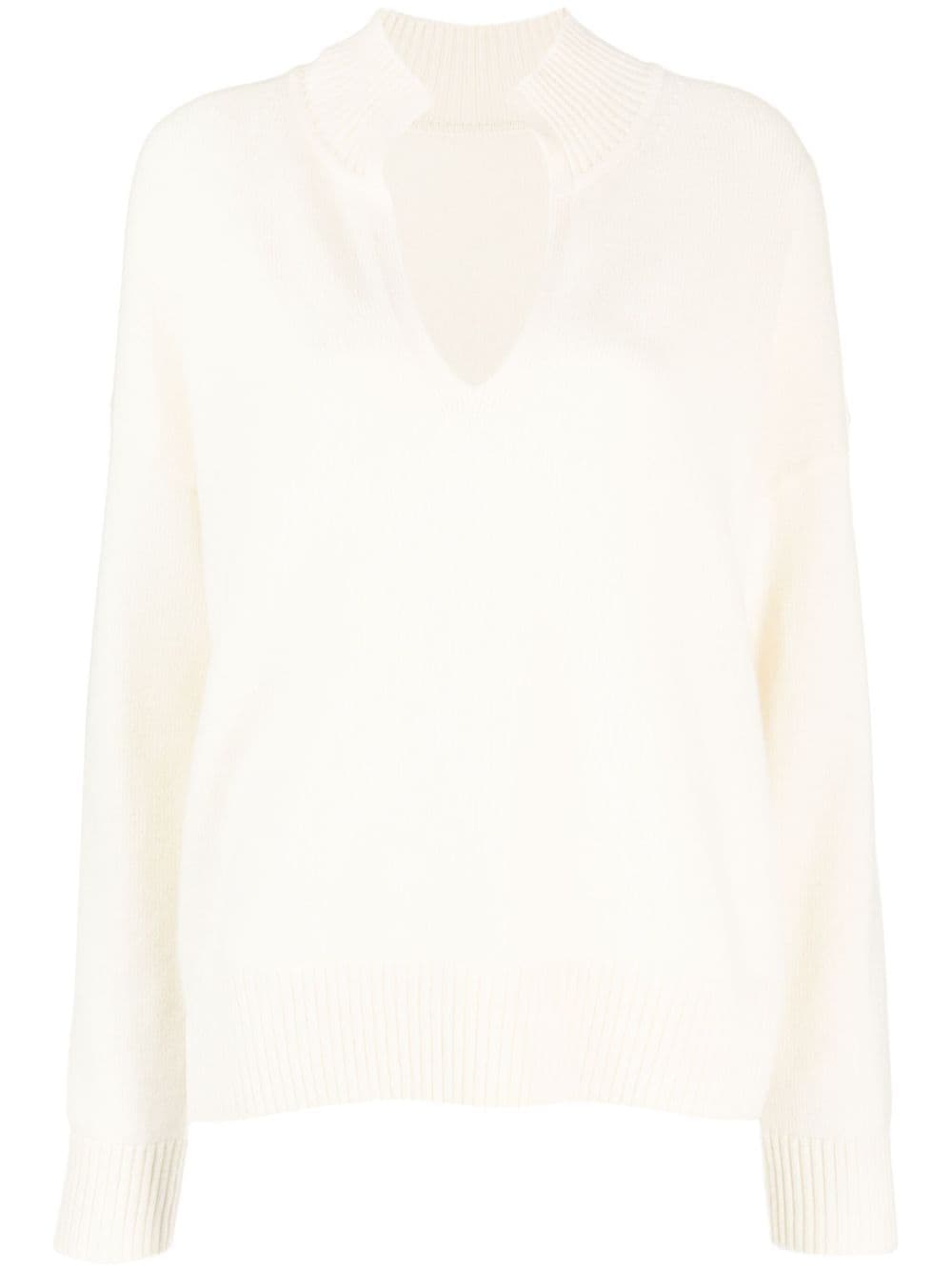 Chinti & Parker V-neck cashmere jumper - White von Chinti & Parker