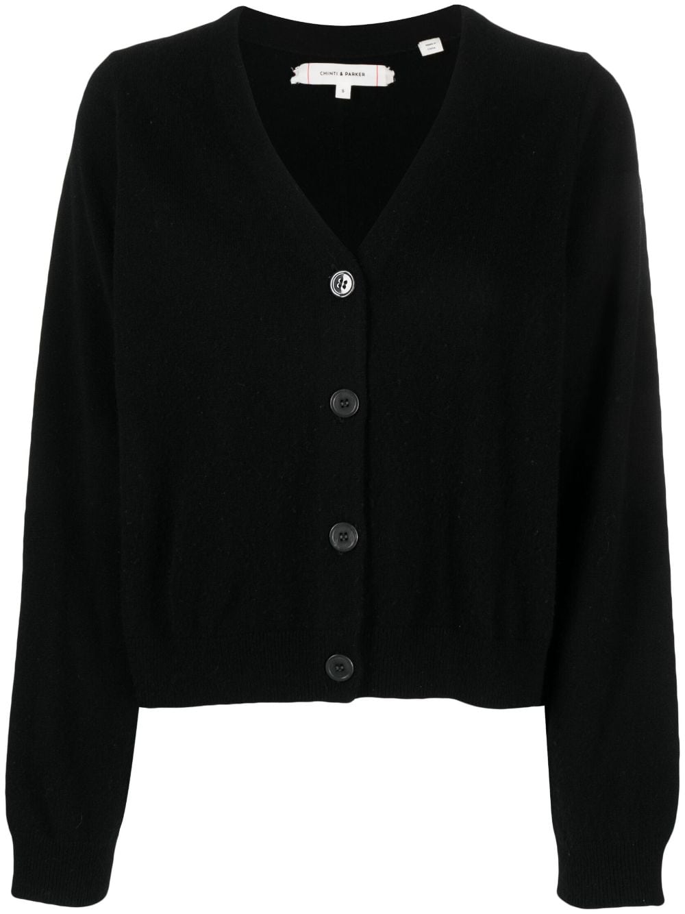 Chinti & Parker V-neck cropped cardi-coat - Black von Chinti & Parker