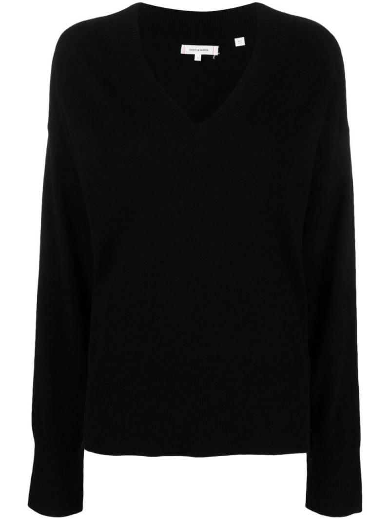 Chinti & Parker V-neck knitted jumper - Black von Chinti & Parker