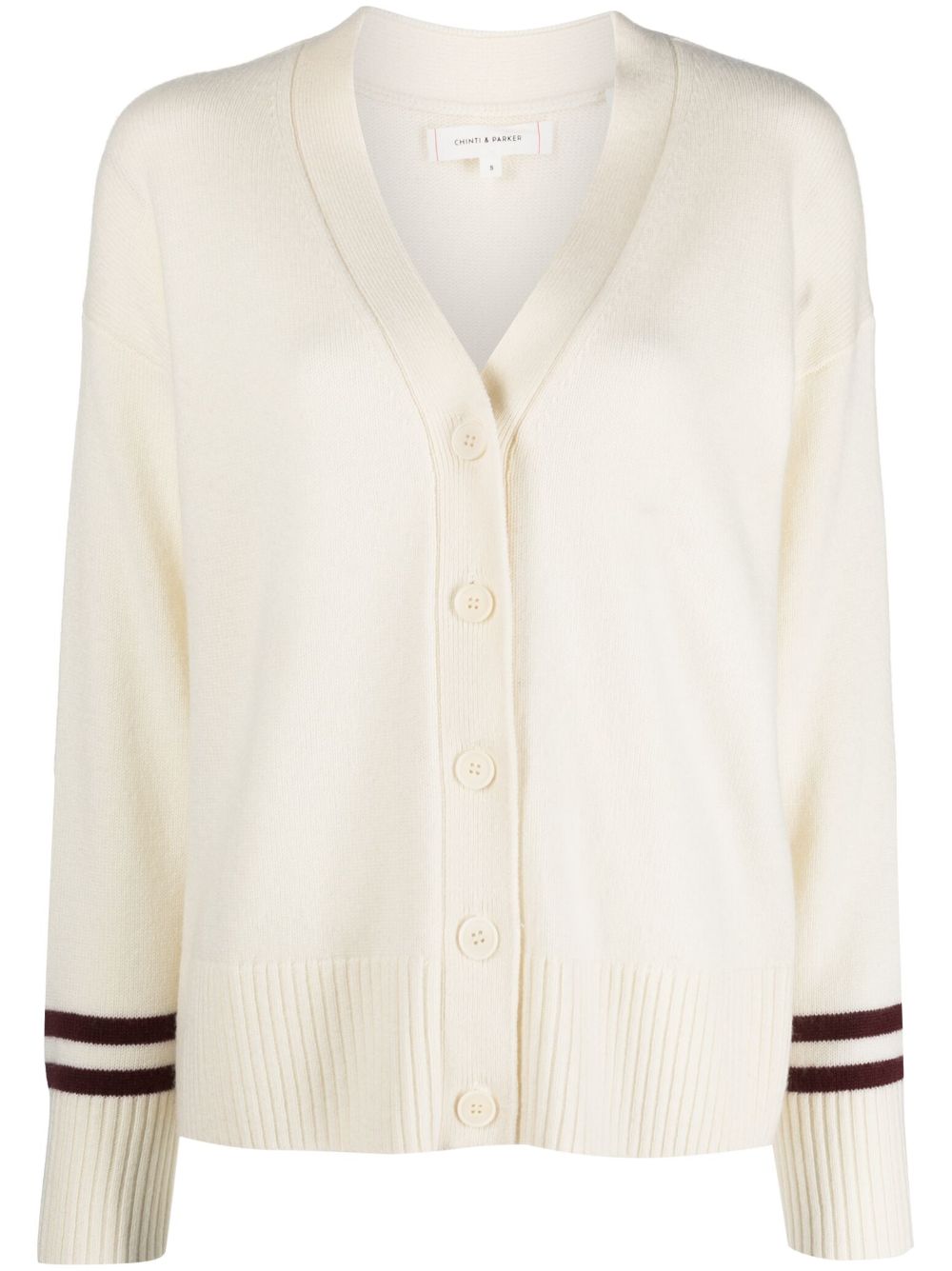 Chinti & Parker Varsity V-neck cardigan - Neutrals von Chinti & Parker