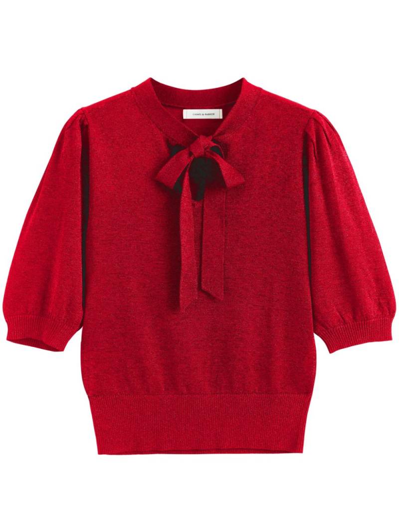 Chinti & Parker pussy-bow knitted top - Red von Chinti & Parker