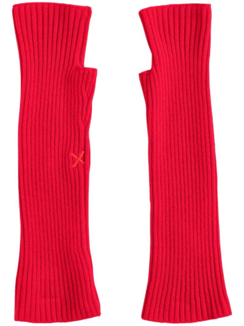 Chinti & Parker ribbed-knit fingerless gloves - Red von Chinti & Parker