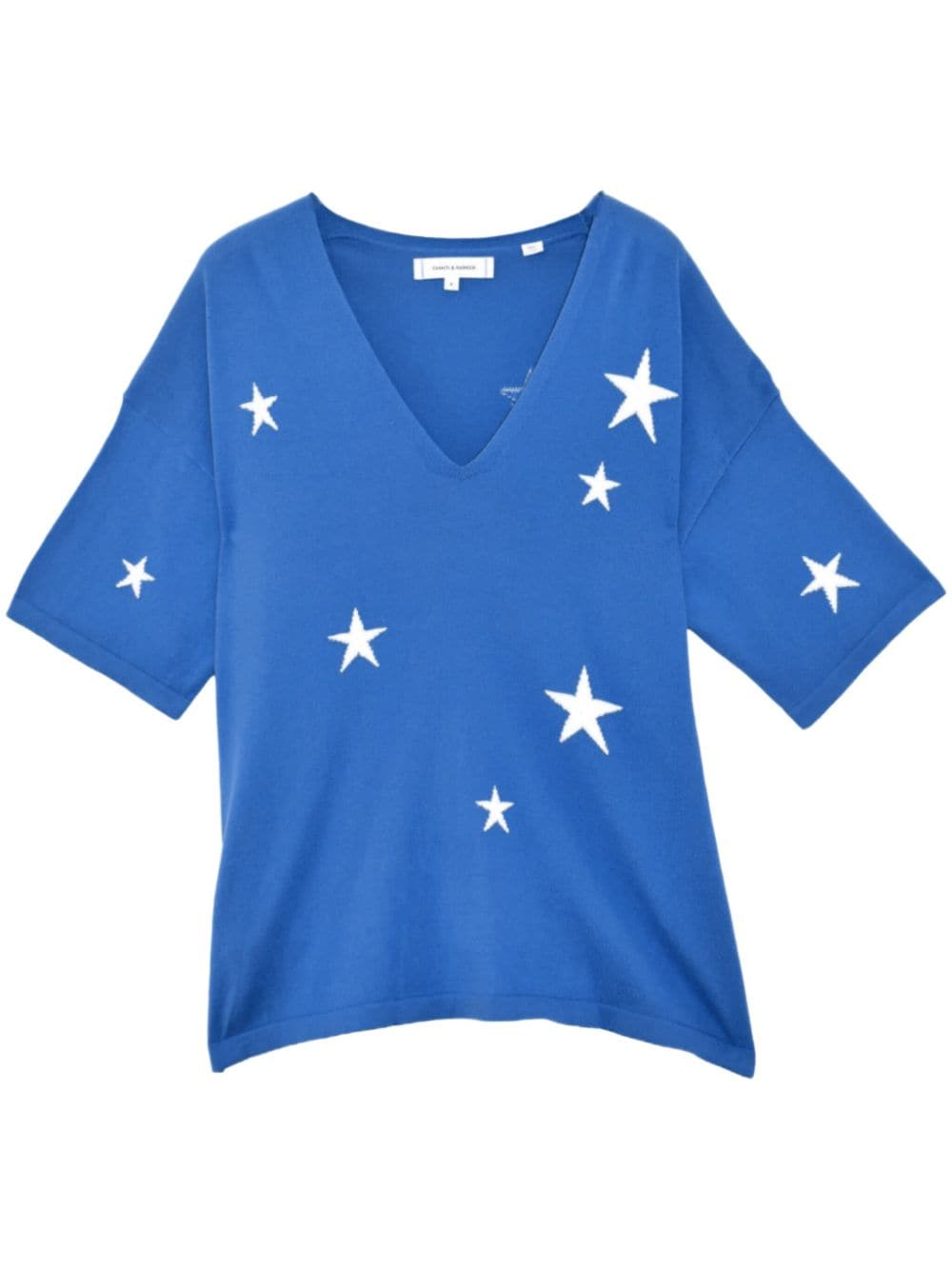 Chinti & Parker star-intarsia knitted T-shirt - Blue von Chinti & Parker