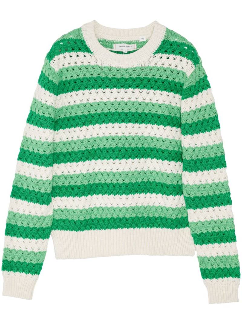 Chinti & Parker striped crochet cotton jumper - Green von Chinti & Parker