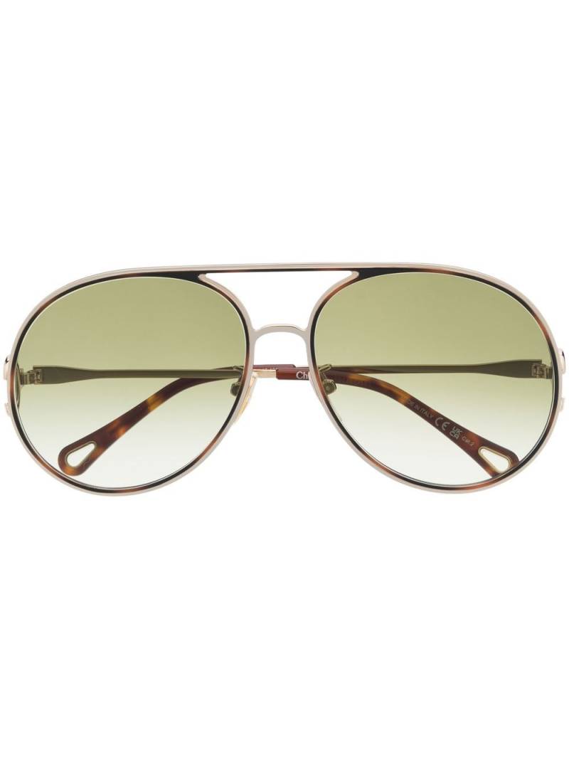 Chloé Eyewear Austine oversized sunglasses - Gold von Chloé Eyewear