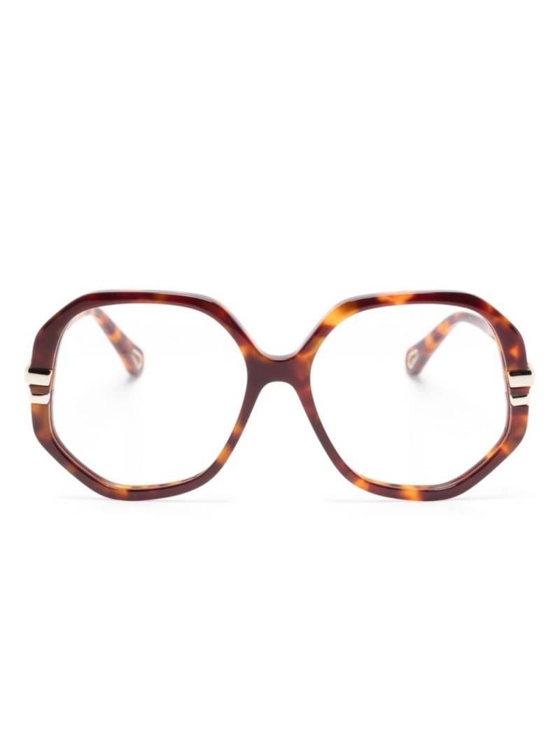 Chloé Eyewear geometric-frame glasses - Brown von Chloé Eyewear