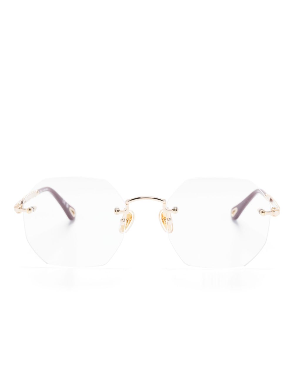 Chloé Eyewear geometric-lens glasses - Gold von Chloé Eyewear