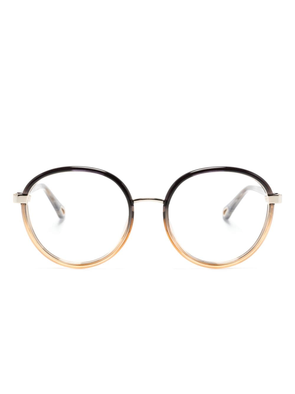 Chloé Eyewear gradient round-frame glasses - Black von Chloé Eyewear