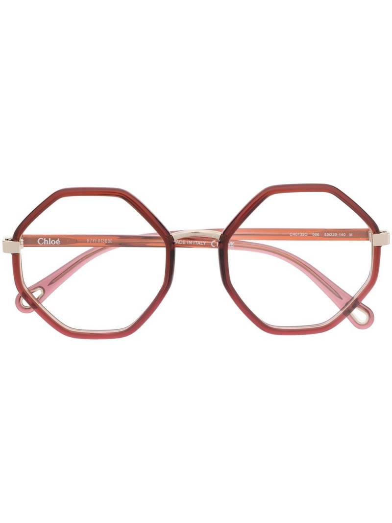 Chloé Eyewear hexagonal-shaped frame glasses - Brown von Chloé Eyewear