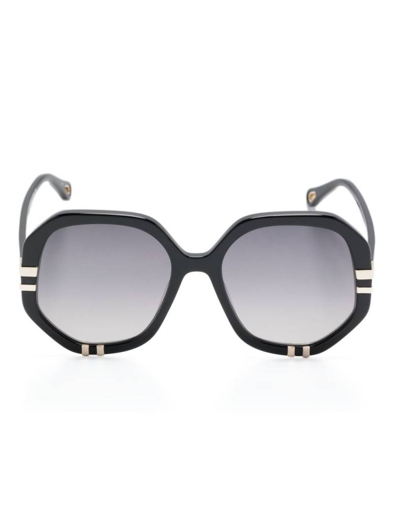 Chloé Eyewear logo-debossed square-frame glasses - Black von Chloé Eyewear