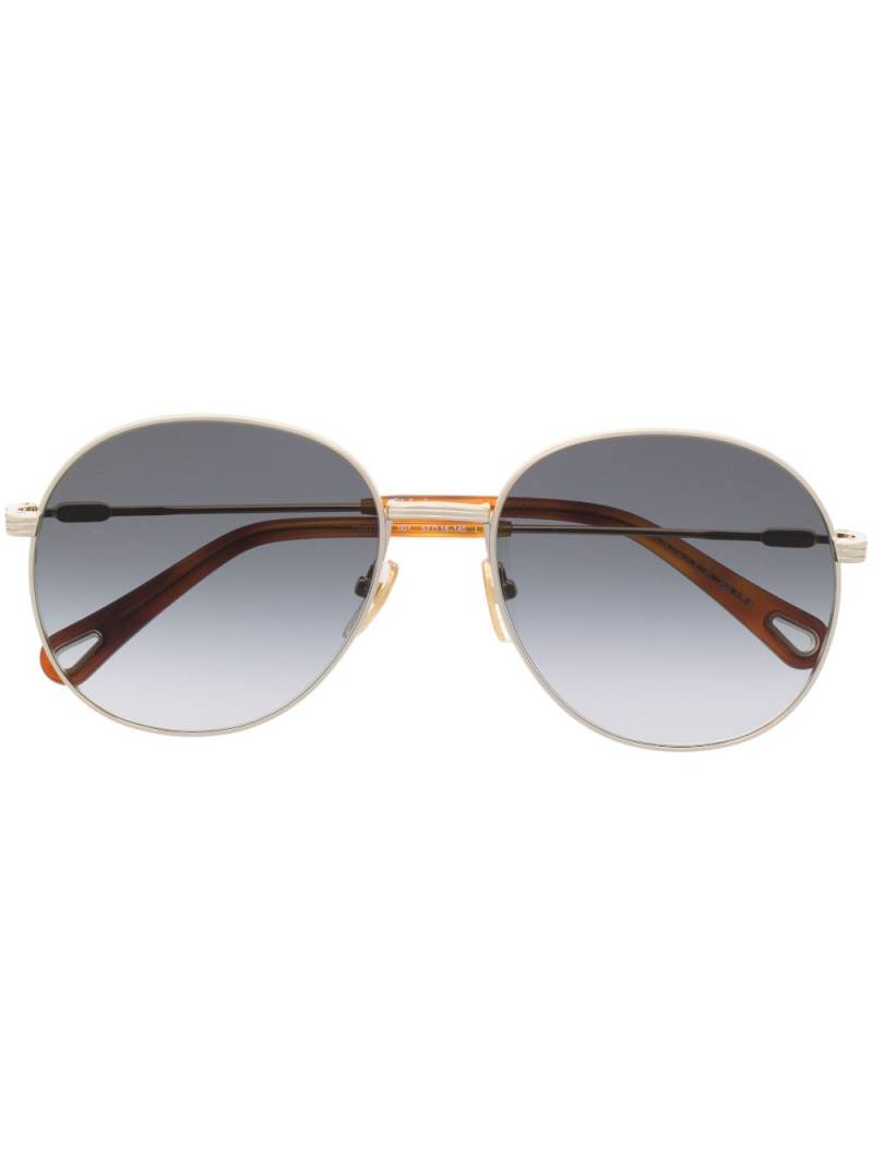 Chloé Eyewear logo-engraved pilot-frame sunglasses - Gold von Chloé Eyewear