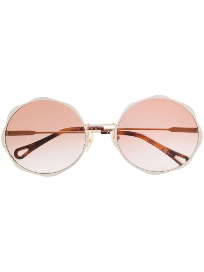 Chloé Eyewear logo-engraved round-frame sunglasses - Gold von Chloé Eyewear