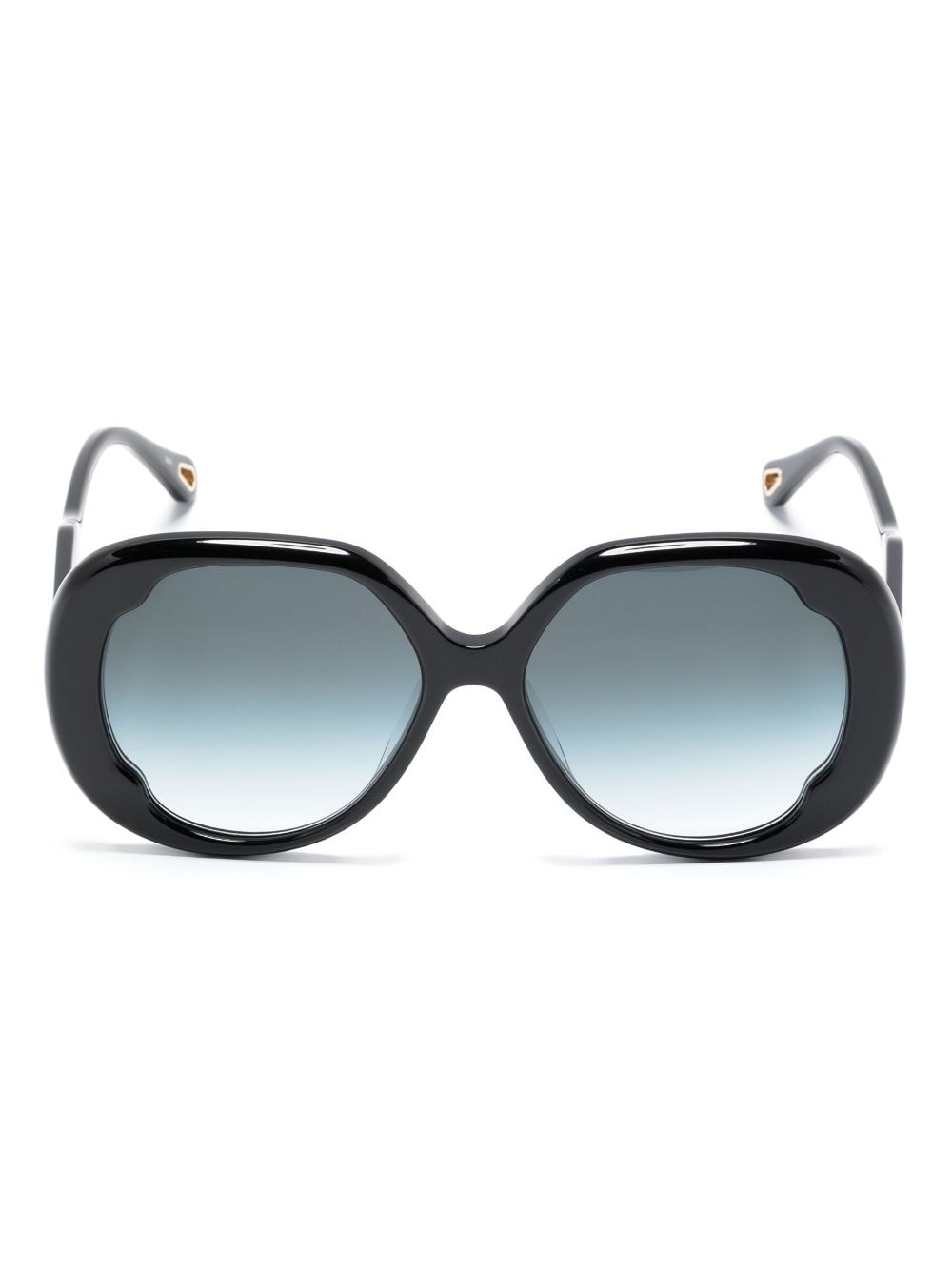 Chloé Eyewear logo-lettering oversize-frame sunglasses - Black von Chloé Eyewear