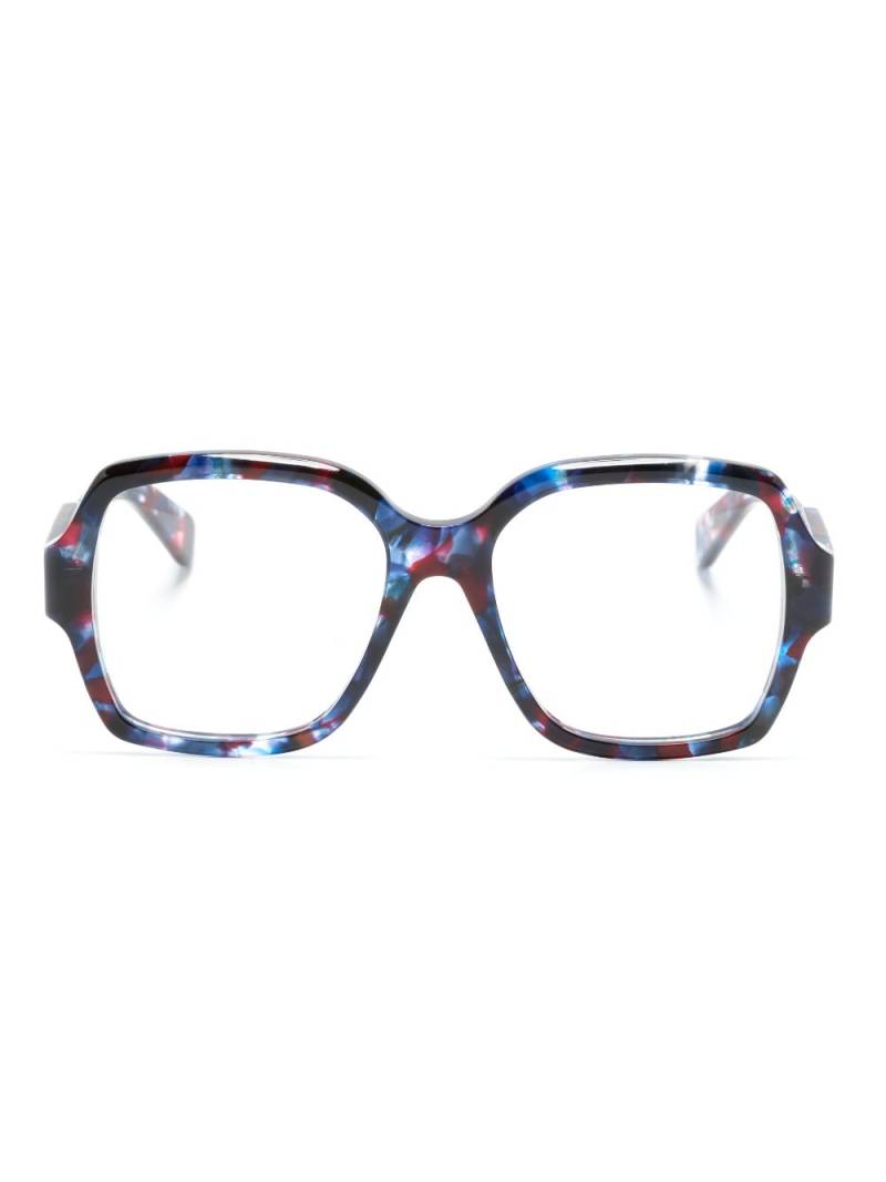 Chloé Eyewear logo-lettering square-frame glasses - Blue von Chloé Eyewear