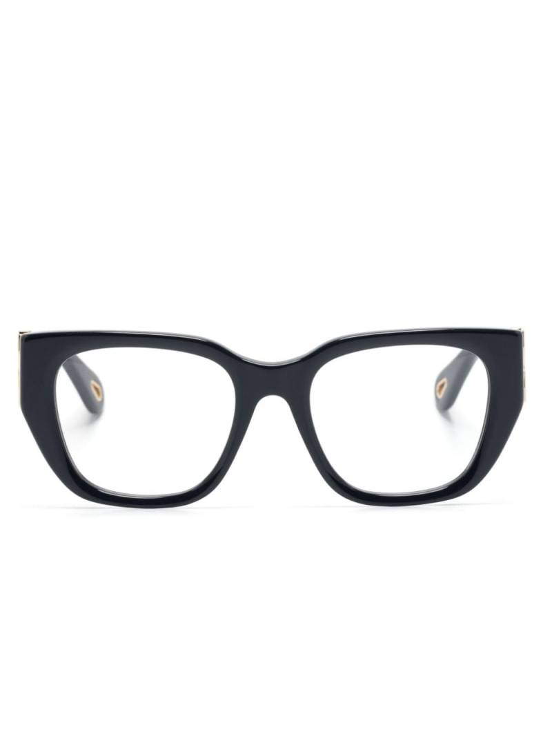 Chloé Eyewear logo-plaque square-frame glasses - Blue von Chloé Eyewear