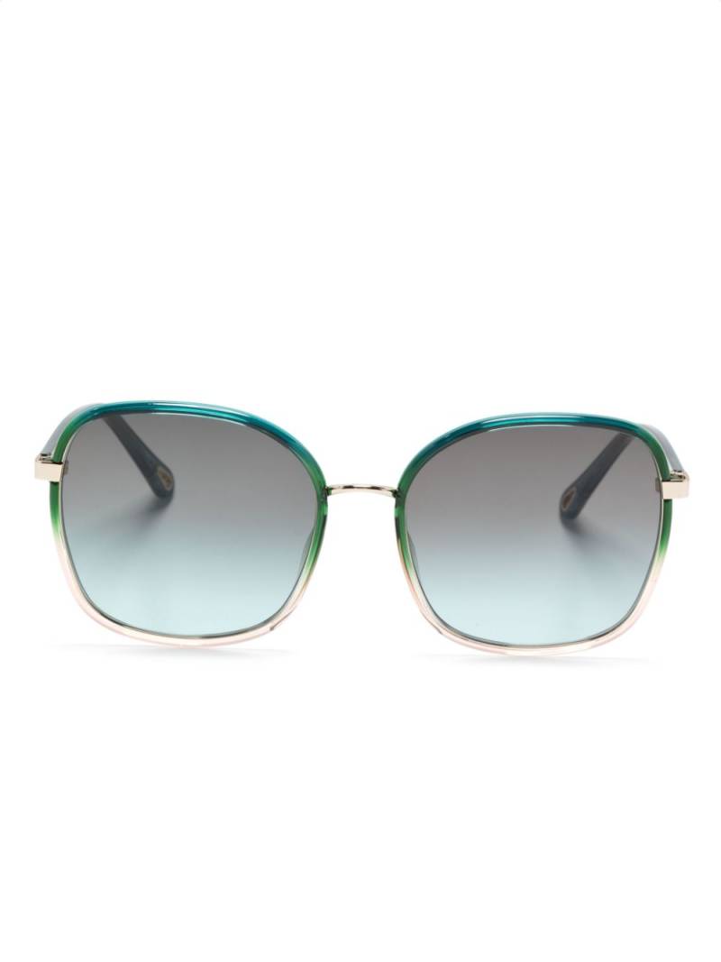 Chloé Eyewear ombré-effect oversize sunglasses - Green von Chloé Eyewear