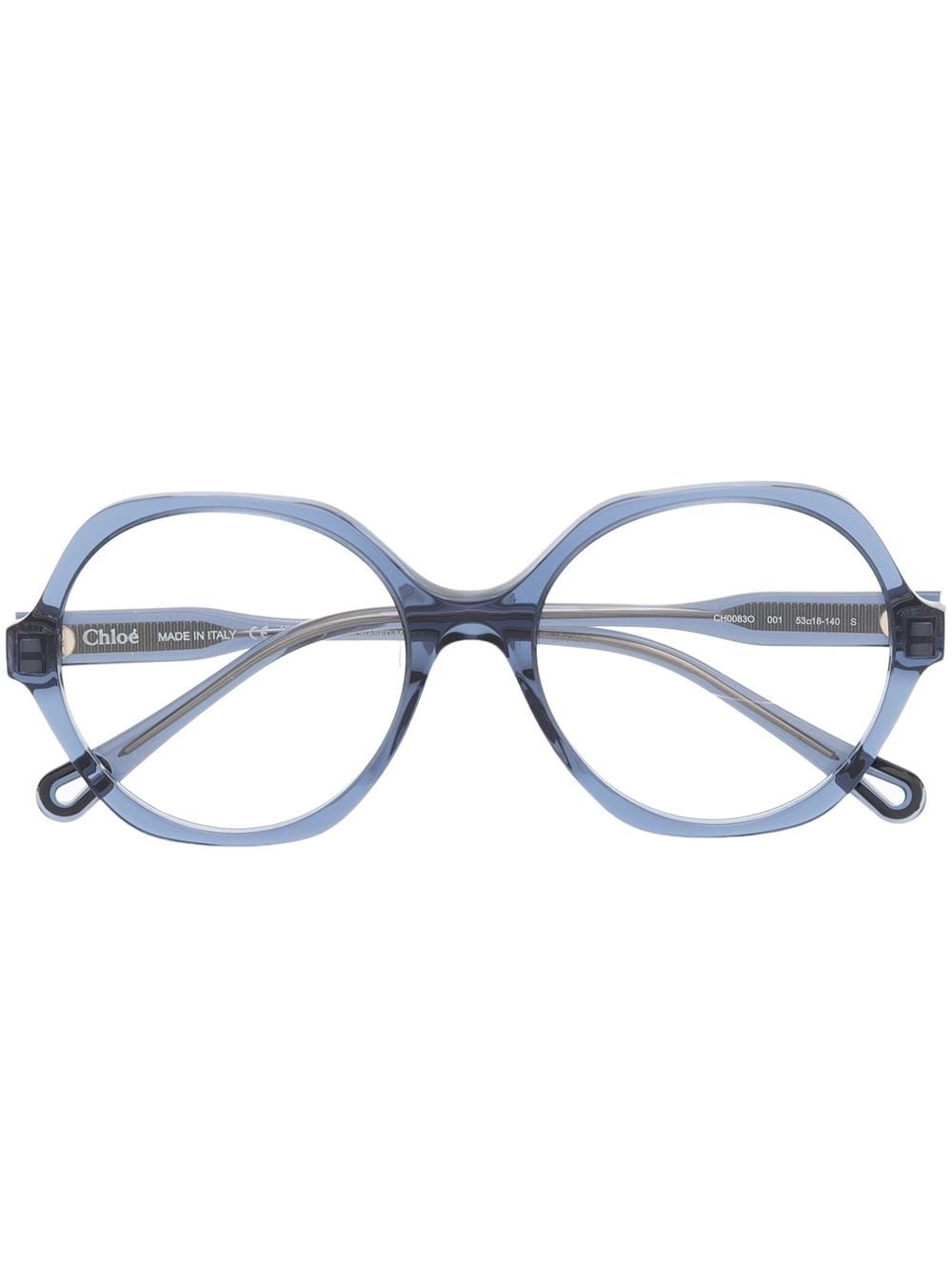 Chloé Eyewear oversized transparent-frame glasses - Blue von Chloé Eyewear