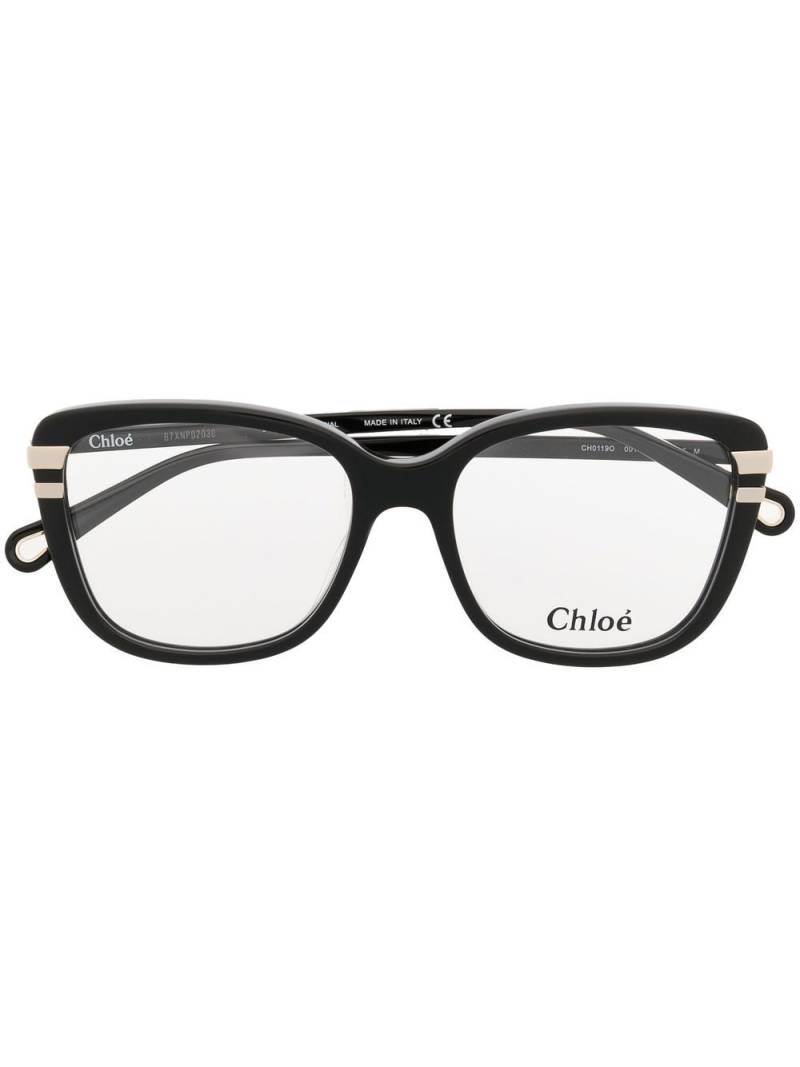 Chloé Eyewear rectangle-frame glasses - Black von Chloé Eyewear