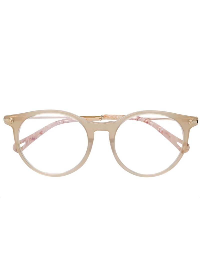 Chloé Eyewear round frame glasses - Neutrals von Chloé Eyewear