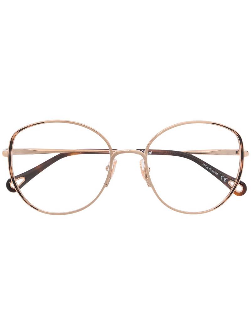 Chloé Eyewear round glasses frames - Gold von Chloé Eyewear