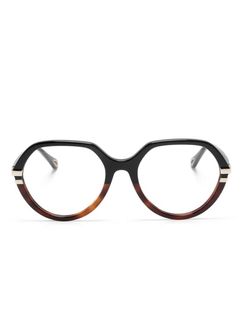 Chloé Eyewear tortoiseshell round-frame glasses - Black von Chloé Eyewear