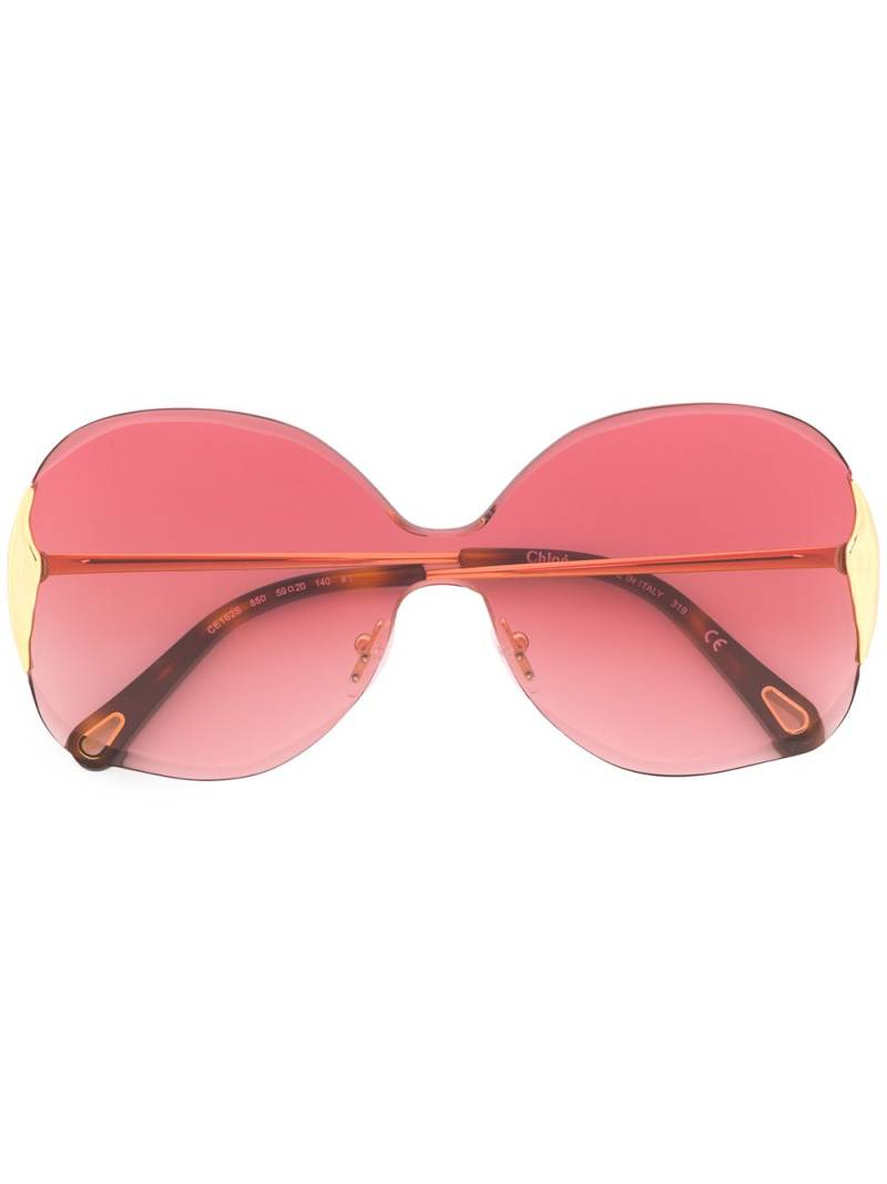 Chloé Eyewear two-tone oversized frame sunglasses - Gold von Chloé Eyewear