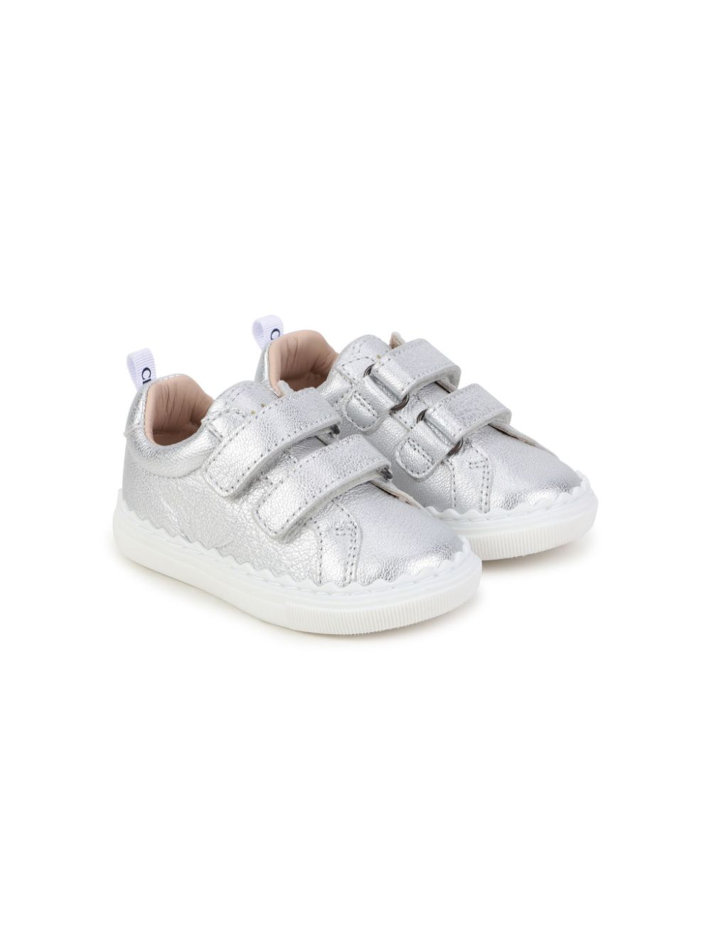 Chloé Kids Lauren leather sneakers - Grey von Chloé Kids