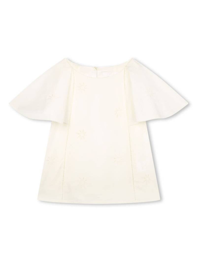 Chloé Kids broderie-anglaise organic cotton blouse - White von Chloé Kids