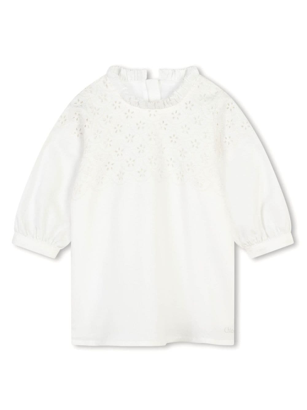 Chloé Kids broderie anglaise organic cotton dress - White von Chloé Kids