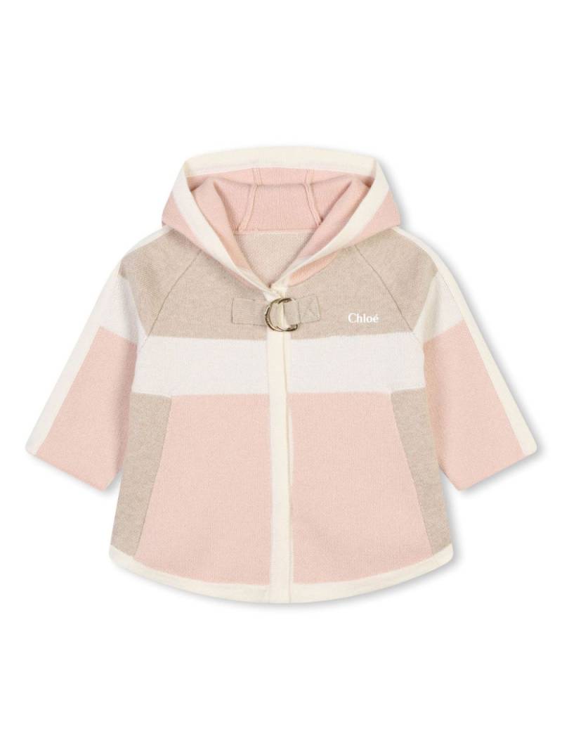 Chloé Kids cape hooded-down jacket - Pink von Chloé Kids