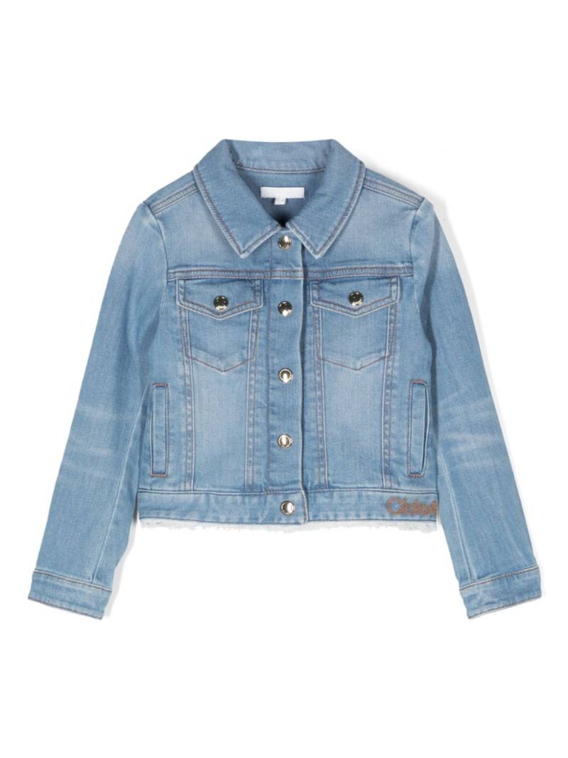 Chloé Kids cotton denim jacket - Blue von Chloé Kids