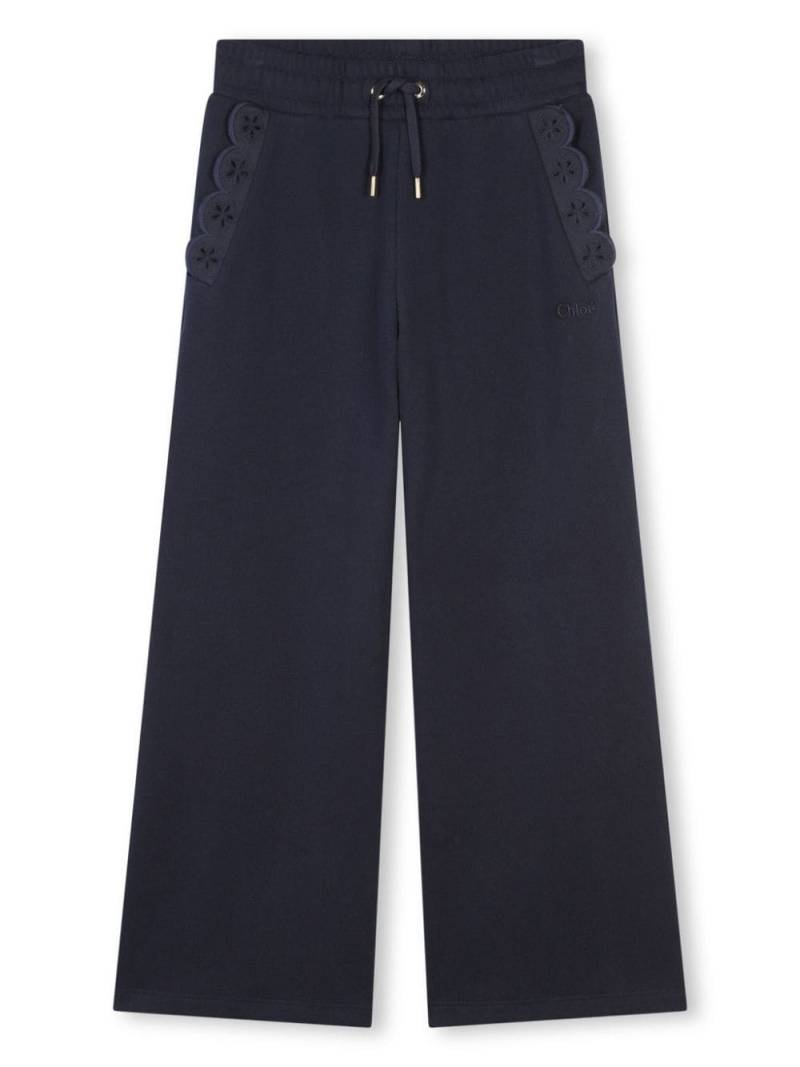 Chloé Kids drawstring cotton track pants - Blue von Chloé Kids