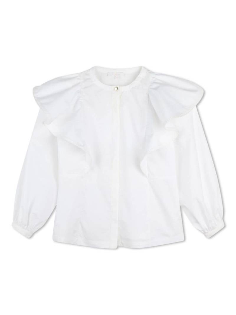 Chloé Kids embroidered-design cotton blouse - White von Chloé Kids