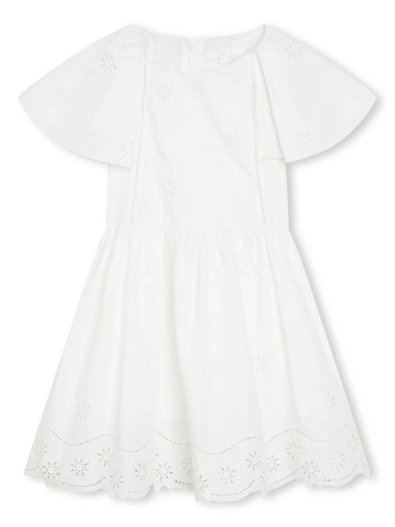 Chloé Kids embroidered-design organic cotton dress - White von Chloé Kids