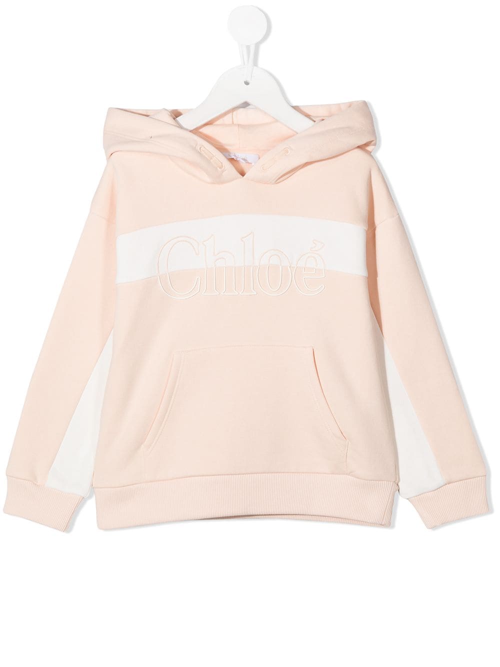 Chloé Kids embroidered logo hoodie - Neutrals von Chloé Kids