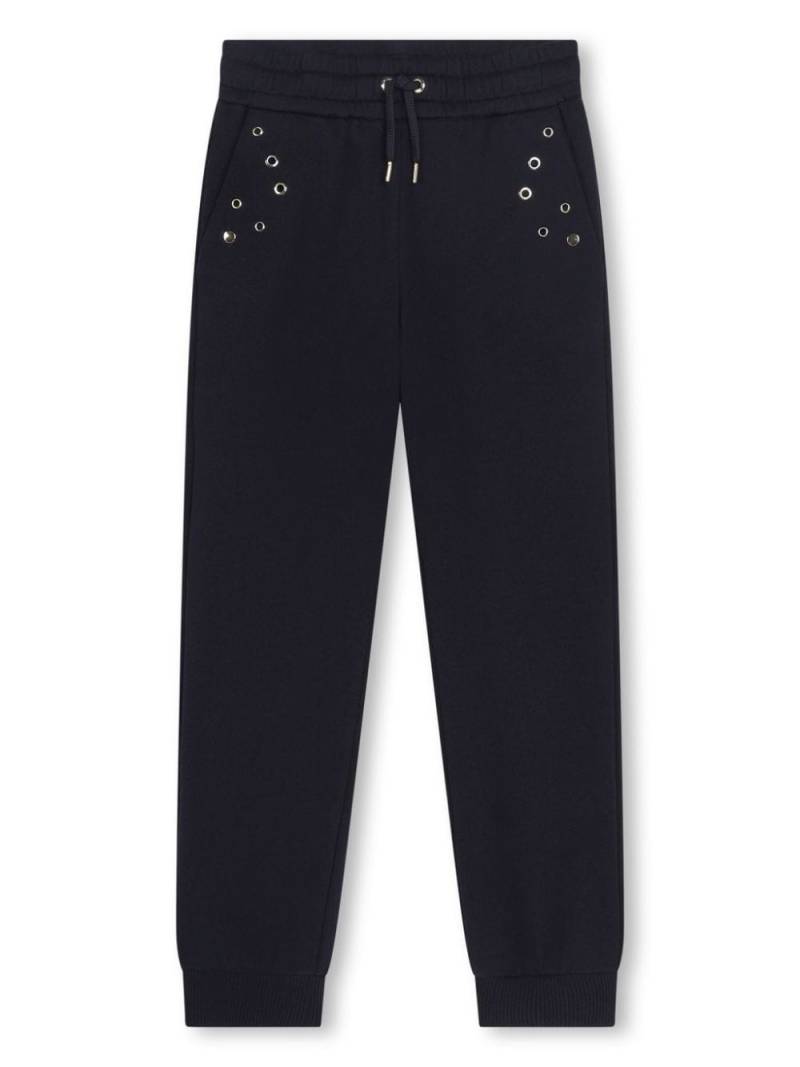 Chloé Kids eyelet-embellished organic-cotton track pants - Black von Chloé Kids